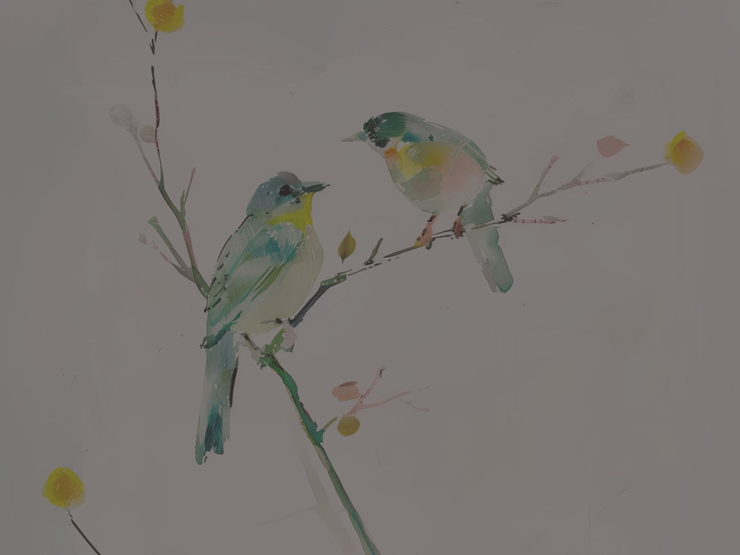 Watercolor Bird Throw Pillow and Case - Blue Yellow Spring Branch Accent Cushion Nature Decor Gift