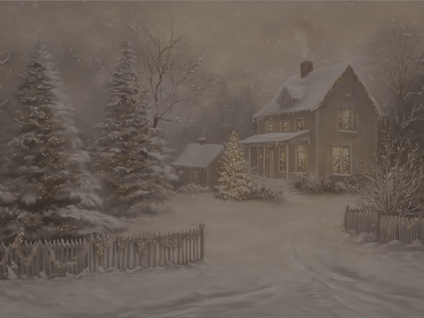 Weihnachtskissen im Winter-Cottage-Stil – Gemütliches Kissen im verschneiten Landhausstil