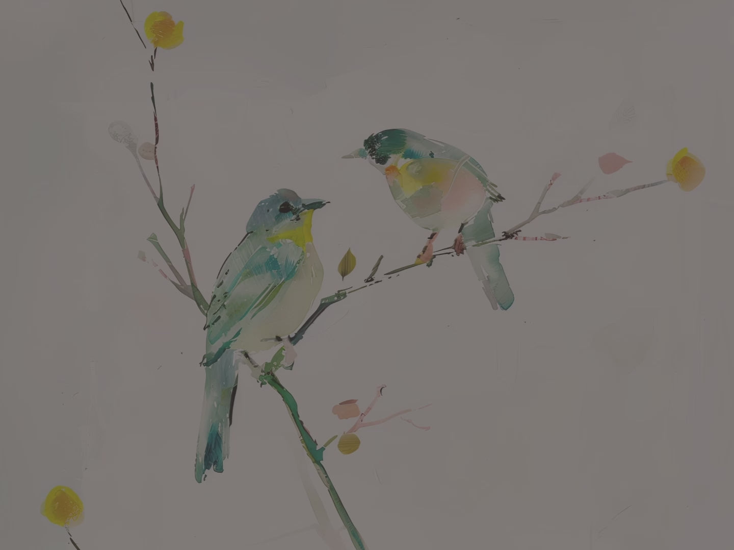 Aquarell-Notizbuch mit Singvögeln (Hardcover) – Natur-Vogelkunst, elegantes florales Notizbuch als Geschenk