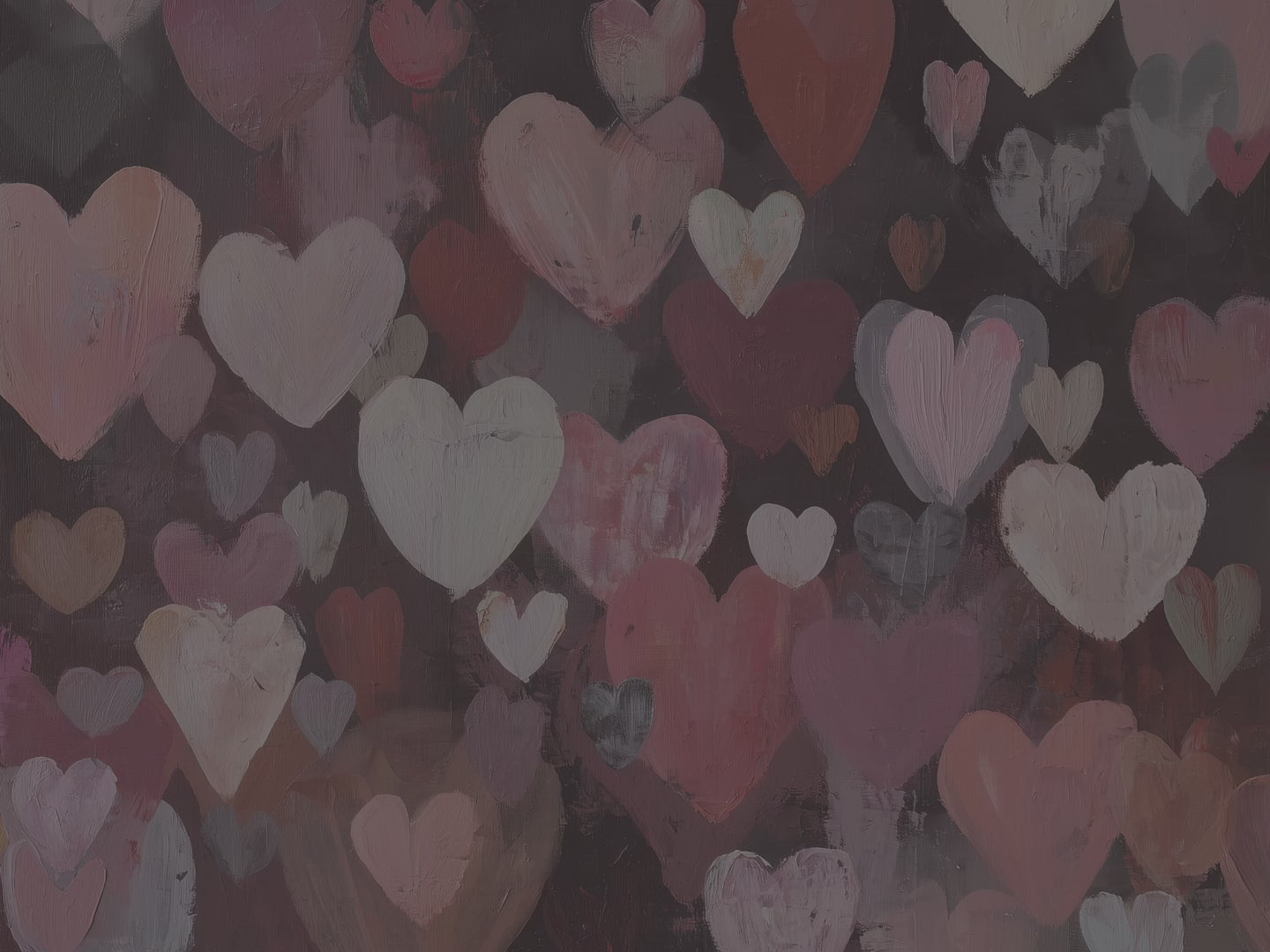 Abstract Painted Hearts Throw Blanket | Romantic Moody Love Art | Valentine's Day Home Decor